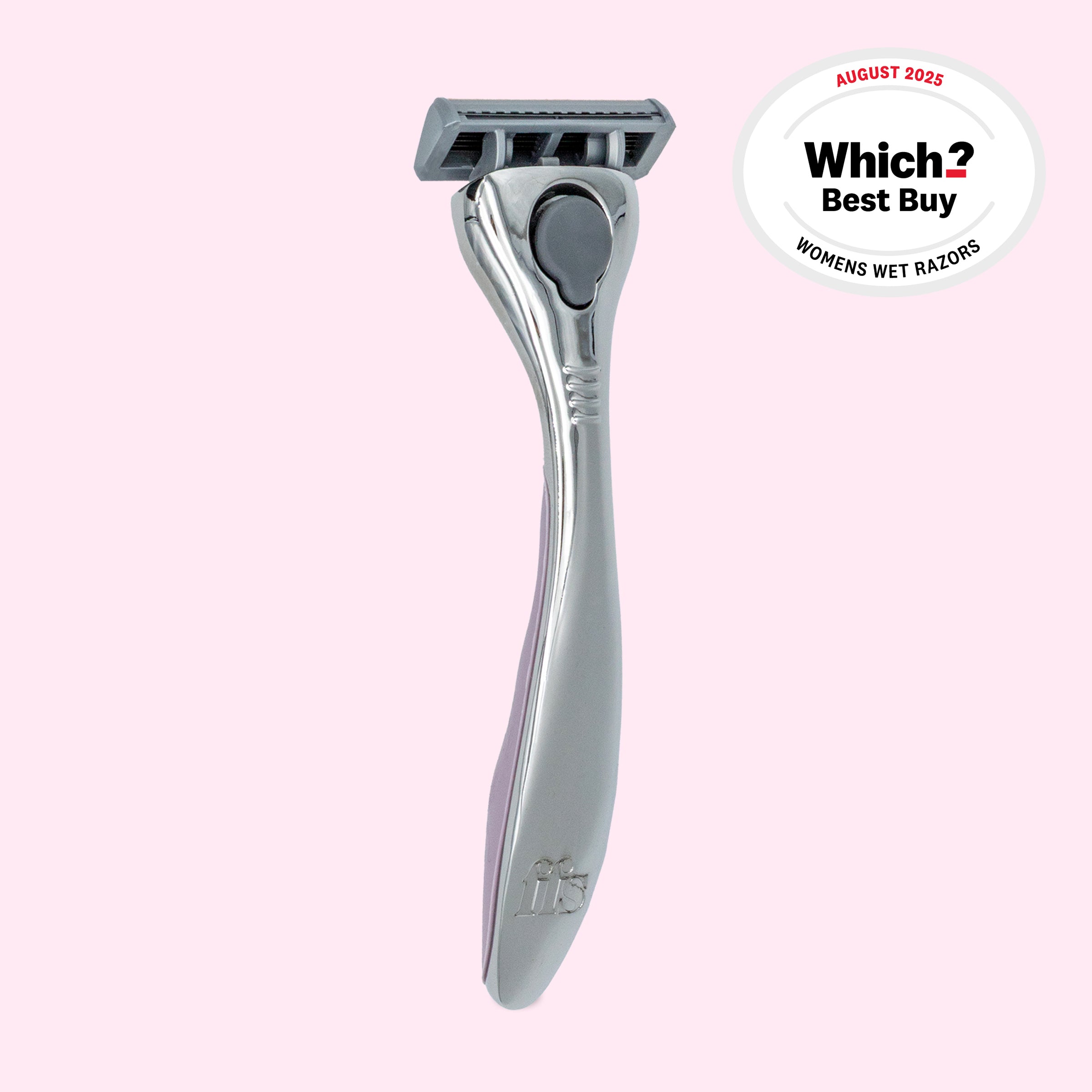 FFS Beauty Razor Kit in Blossom โ polished silver chrome handle with soft lavender tones, Which? Best Buy August 2025 #Colour_Blossom